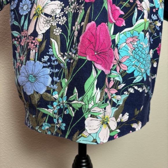 Talbots Floral Print Knit‎ Top V-Neck Short Sleeve Casual Comfy Womens Large L - Picture 9 of 15